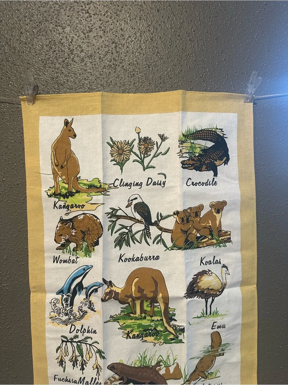 Aussie Iconic Wildlife Linen Tea Towel